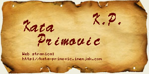 Kata Primović vizit kartica